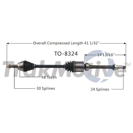 Surtrack Axle Cv Axle Shaft, To-8324 TO-8324